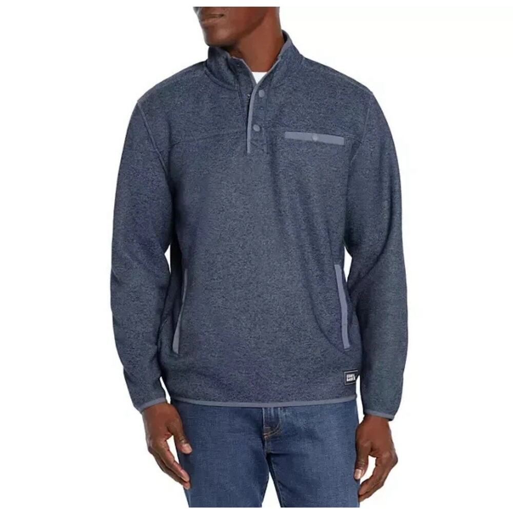 Eddie Bauer Men's Quarter Snap Pullover Mockneck Sweater Warm Fleece Lt.‎ Harbor